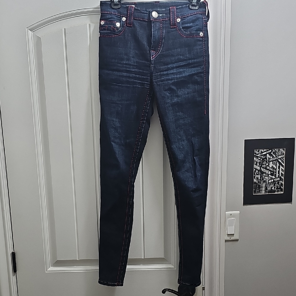True RELIGION Halle High Rise Super Skinny Size 26 Womans Jeans